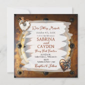 Einladung zur Hochzeit von Kupfer und Silver Steam (Rückseite)