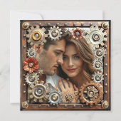 Einladung zur Hochzeit von Kupfer und Silver Steam (Vorderseite)