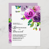 Einladung zur Hochzeit von Lavendel (Vorne/Hinten)