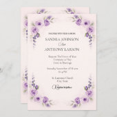 Einladung zur Hochzeit von Lavendel und Blush Rose (Vorne/Hinten)