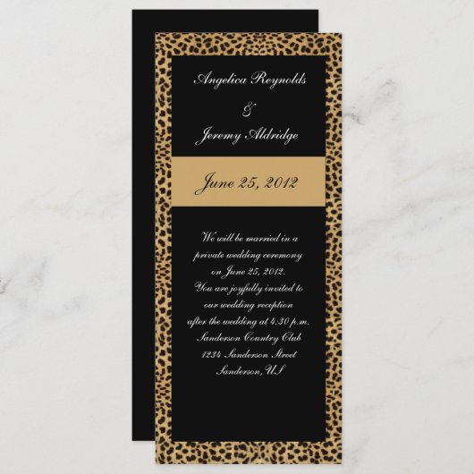 Einladung zur Hochzeit von Leopard Print Post (Vorne/Hinten)