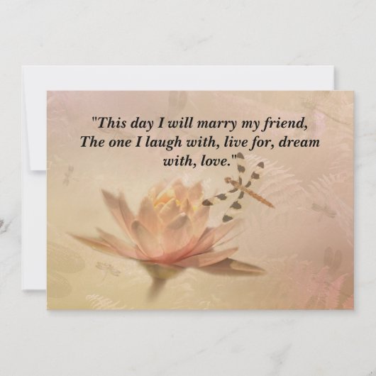 Einladung zur Hochzeit von Libellen und Libellen (Vorderseite)