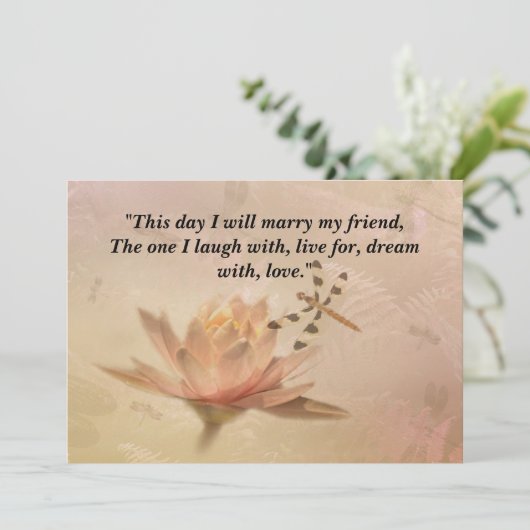 Einladung zur Hochzeit von Libellen und Libellen (Stehend Vorderseite)