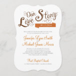 Einladung zur Hochzeit von Lieben<br><div class="desc">Teilen Sie die Geschichte,  wie Sie sich auf dieser Liebe Story Einladung. Cinnamon und braun mit Text zu personalisieren nur für Ihre Hochzeit im Herbst!</div>