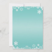 Einladung zur Hochzeit von Light Blue White Snowfl (Rückseite)