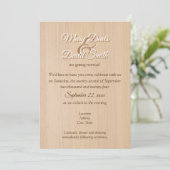 Einladung zur Hochzeit von Light Pine Wood (Stehend Vorderseite)