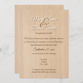 Einladung zur Hochzeit von Light Pine Wood (Vorne/Hinten)