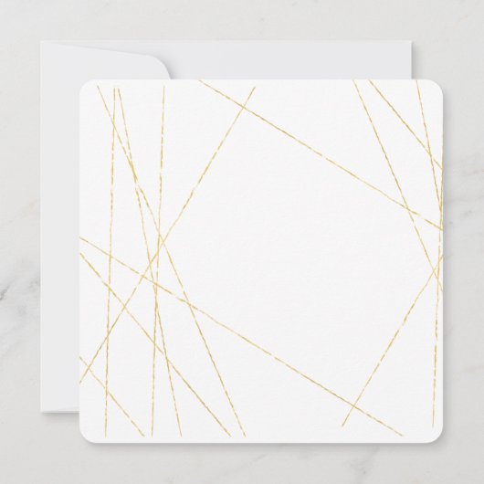 Einladung zur Hochzeit von Lila Blumen in Gold (Rückseite)