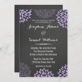 Einladung zur Hochzeit von lila Blumenkästen (Vorne/Hinten)