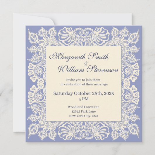 Einladung zur Hochzeit von lila Blumenzwiebeln (Vorderseite)