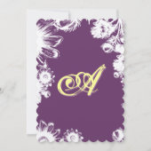 Einladung zur Hochzeit von lila Gelbblüten (Rückseite)