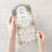 Einladung zur Hochzeit von lila Goldfloralen-Rahme (Abreißen)