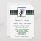 Einladung zur Hochzeit von lila grünem Tartan This (Vorderseite)