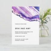 Einladung zur Hochzeit von lila Kristallsteinen (Stehend Vorderseite)