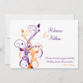 Einladung zur Hochzeit von lila, orangefarbenen, w (Vorderseite)