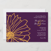 Einladung zur Hochzeit von lila und gelben Blumen (Vorderseite)