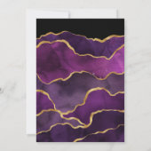 Einladung zur Hochzeit von lila und Gold Agate (Rückseite)