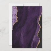 Einladung zur Hochzeit von lila und Gold Agate (Rückseite)