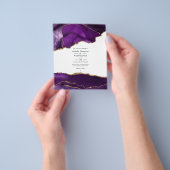 Einladung zur Hochzeit von lila und Gold Agate Flyer (Gruppe)