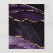 Einladung zur Hochzeit von lila und Gold Agate Flyer (Hinten)