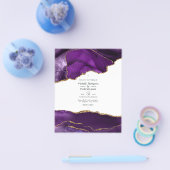 Einladung zur Hochzeit von lila und Gold Agate Flyer (Einzeln)