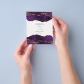 Einladung zur Hochzeit von lila und Gold Agate Flyer (Gruppe)
