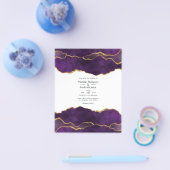 Einladung zur Hochzeit von lila und Gold Agate Flyer (Einzeln)