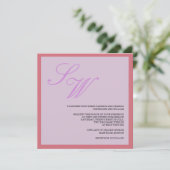 Einladung zur Hochzeit von lila und Korallen (Stehend Vorderseite)