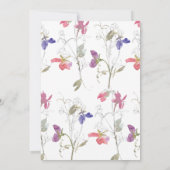 Einladung zur Hochzeit von lila und rosa süßen Erb (Rückseite)