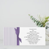Einladung zur Hochzeit von Lila und weißen Streife (Stehend Vorderseite)