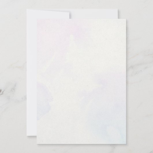 Einladung zur Hochzeit von lila Wasserfarben (Rückseite)