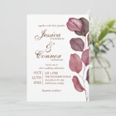 Einladung zur Hochzeit von lila Wasserfarben (Stehend Vorderseite)