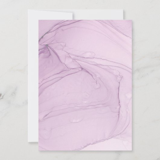 Einladung zur Hochzeit von lila Wasserfarben (Rückseite)