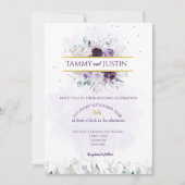 Einladung zur Hochzeit von lila, weißen und Lilac (Vorderseite)