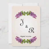 Einladung zur Hochzeit von Lilac und Creme V2 (Rückseite)