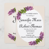 Einladung zur Hochzeit von Lilac und Creme V2 (Vorne/Hinten)