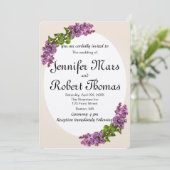 Einladung zur Hochzeit von Lilac und Creme V2 (Stehend Vorderseite)