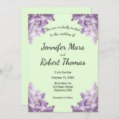Einladung zur Hochzeit von Lilac und Light Sage (Vorne/Hinten)