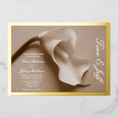 Einladung zur Hochzeit von Lilienblättern (Vorderseite)