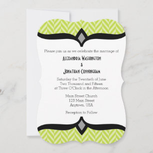 Einladung zur Hochzeit von Lime Green White Herrin