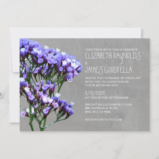 Einladung zur Hochzeit von Limonium (Vorderseite)