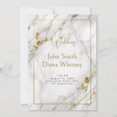 Einladung zur Hochzeit von Luxus-Gold und weißem M (Vorderseite)