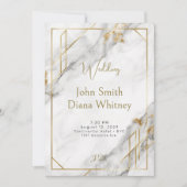 Einladung zur Hochzeit von Luxus-Gold und weißem M (Vorderseite)