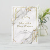 Einladung zur Hochzeit von Luxus-Gold und weißem M (Stehend Vorderseite)