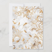 Einladung zur Hochzeit von Luxus-Gold und weißem M (Rückseite)