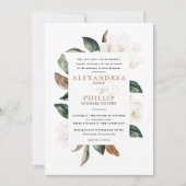 Einladung zur Hochzeit von Magnolien| weiß (Vorderseite)