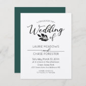 Einladung zur Hochzeit von Minimal Branch (Vorne/Hinten)