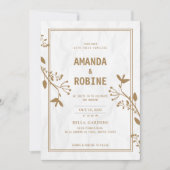 Einladung zur Hochzeit von Minimalistischem Gold (Vorderseite)