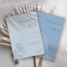 Einladung zur Hochzeit von Minimalistischen Blauen