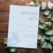 Einladung zur Hochzeit von Minimalistischen Blauen